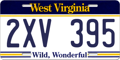 WV license plate 2XV395