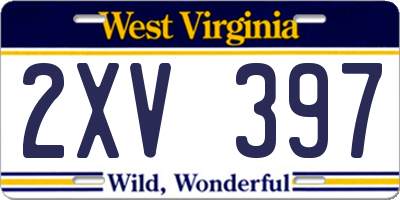 WV license plate 2XV397
