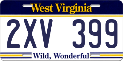 WV license plate 2XV399