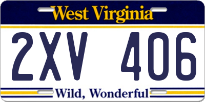 WV license plate 2XV406
