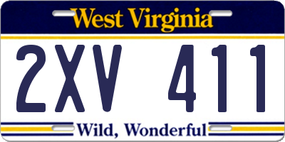 WV license plate 2XV411