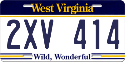 WV license plate 2XV414