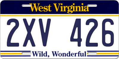 WV license plate 2XV426