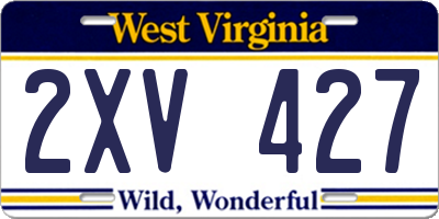 WV license plate 2XV427