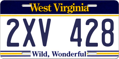 WV license plate 2XV428