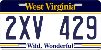 WV license plate 2XV429