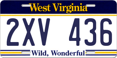 WV license plate 2XV436
