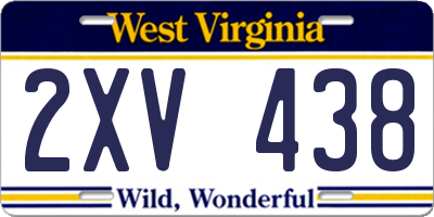 WV license plate 2XV438