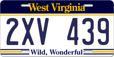 WV license plate 2XV439