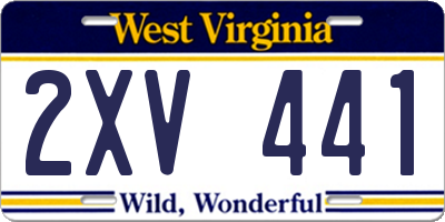 WV license plate 2XV441