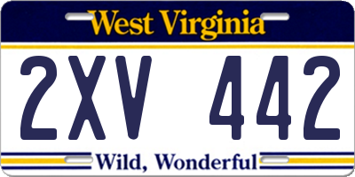 WV license plate 2XV442