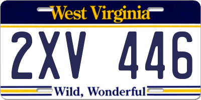 WV license plate 2XV446