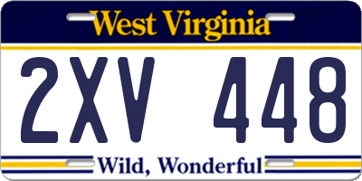 WV license plate 2XV448