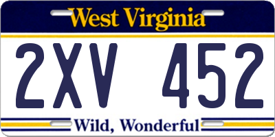 WV license plate 2XV452