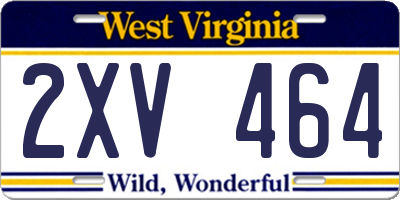 WV license plate 2XV464