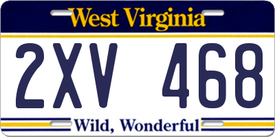 WV license plate 2XV468