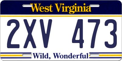 WV license plate 2XV473