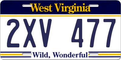 WV license plate 2XV477