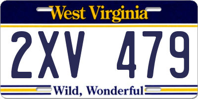 WV license plate 2XV479