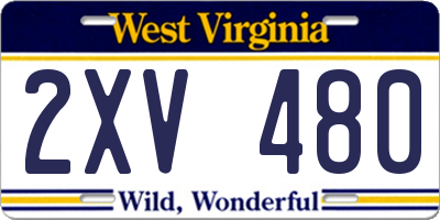 WV license plate 2XV480