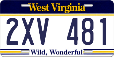 WV license plate 2XV481
