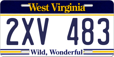 WV license plate 2XV483