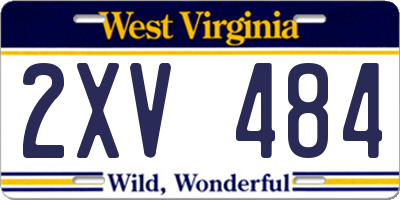 WV license plate 2XV484