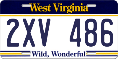 WV license plate 2XV486