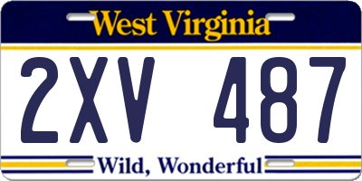 WV license plate 2XV487