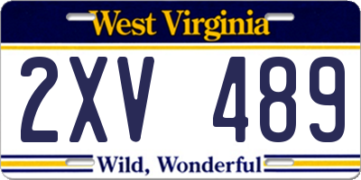 WV license plate 2XV489