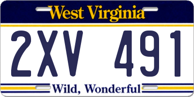 WV license plate 2XV491