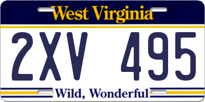 WV license plate 2XV495