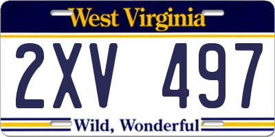WV license plate 2XV497