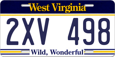 WV license plate 2XV498