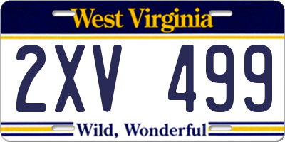 WV license plate 2XV499