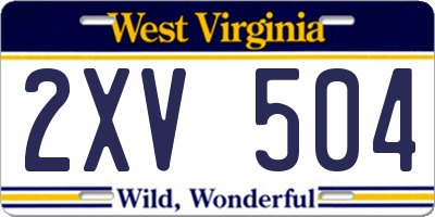 WV license plate 2XV504