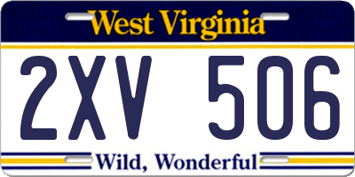 WV license plate 2XV506