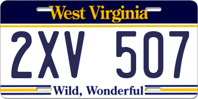 WV license plate 2XV507