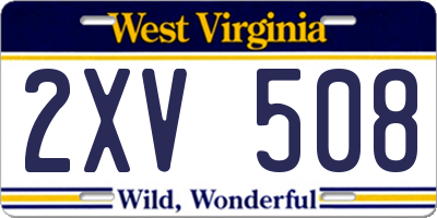 WV license plate 2XV508