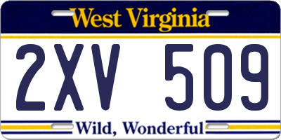 WV license plate 2XV509