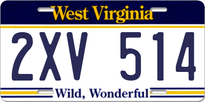 WV license plate 2XV514