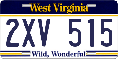 WV license plate 2XV515