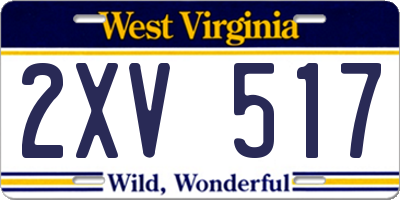 WV license plate 2XV517