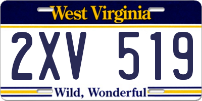 WV license plate 2XV519