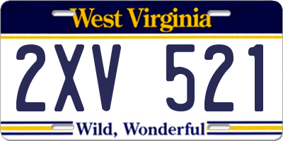 WV license plate 2XV521