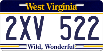 WV license plate 2XV522