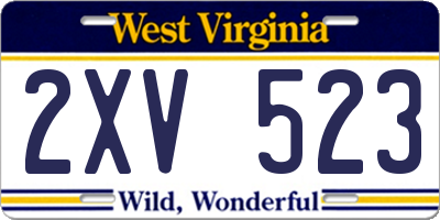 WV license plate 2XV523