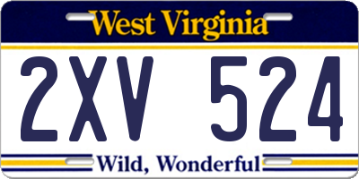 WV license plate 2XV524