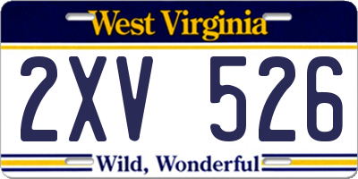 WV license plate 2XV526