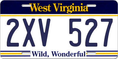 WV license plate 2XV527